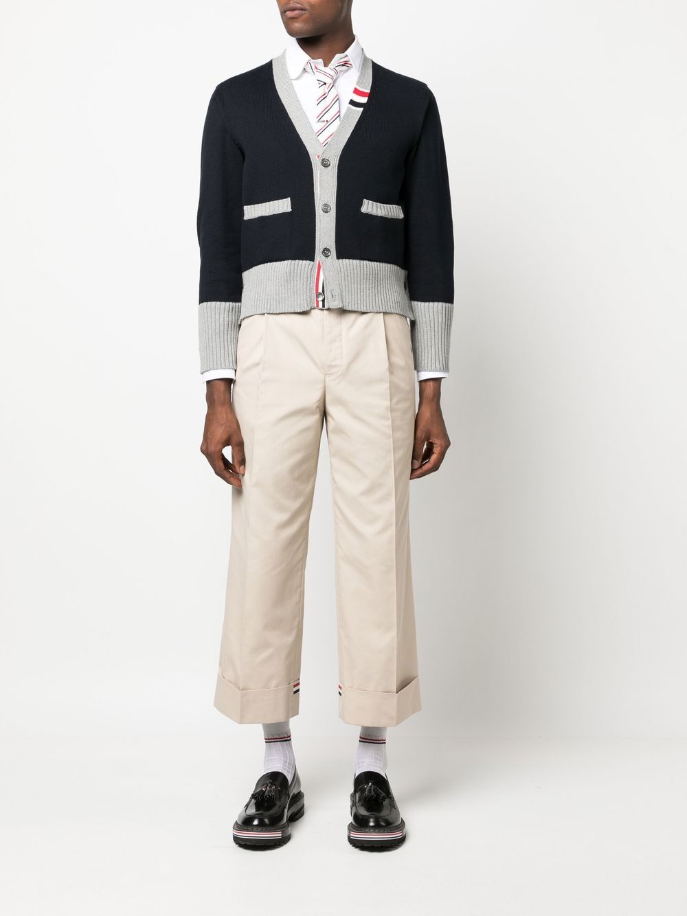 Thom Browne RWB-stripe tailored trousers - Beige