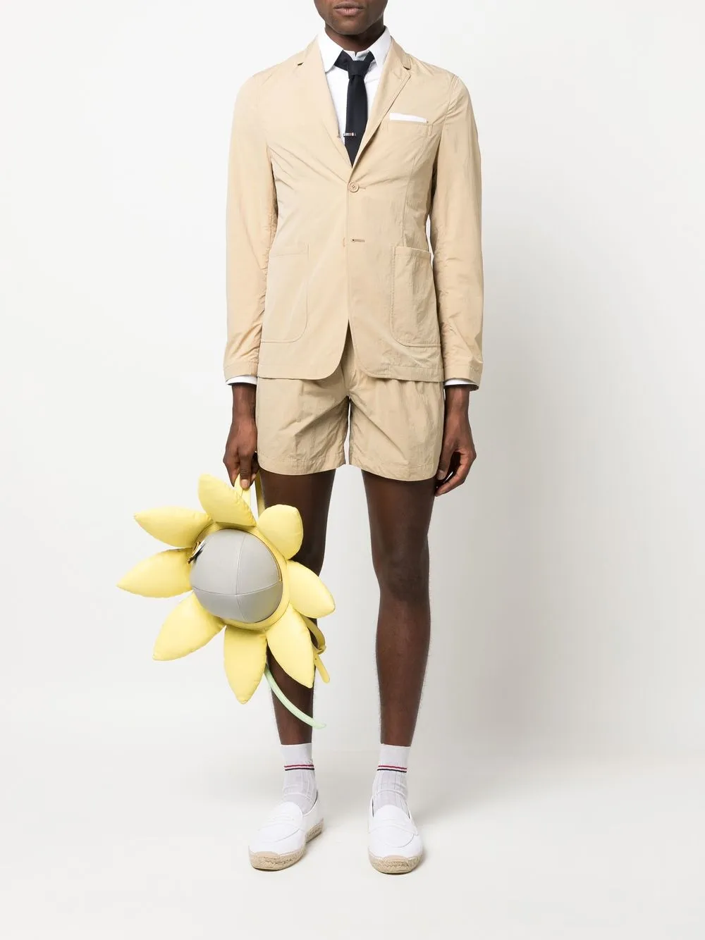Thom Browne Unconstructed single-breasted blazer - Beige
