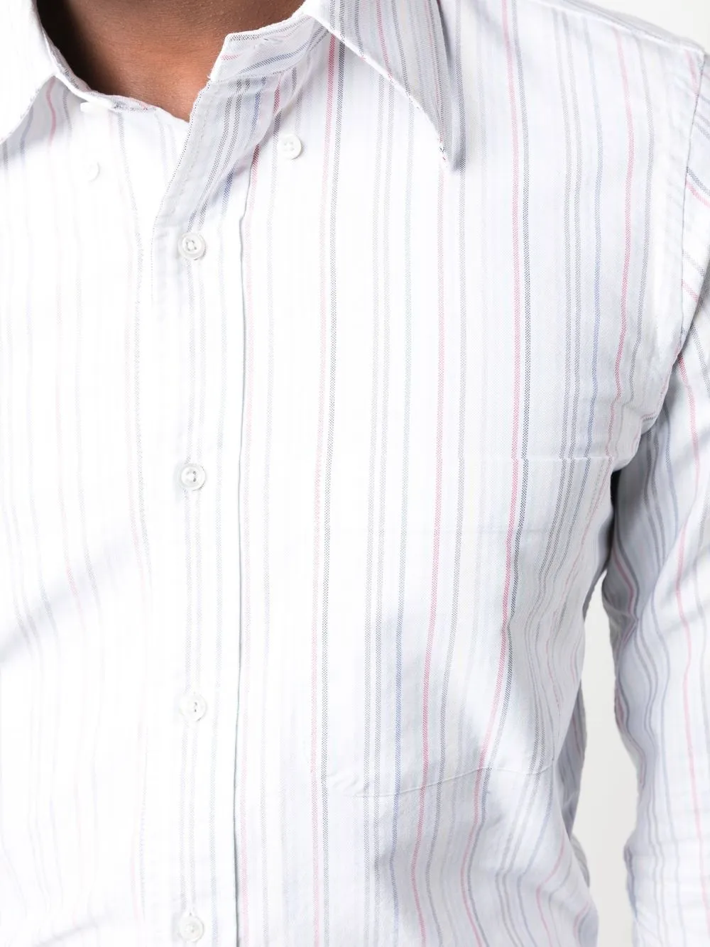Thom Browne University-stripe Long-sleeve Shirt In Weiss
