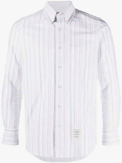 Thom Browne university-stripe long-sleeve shirt