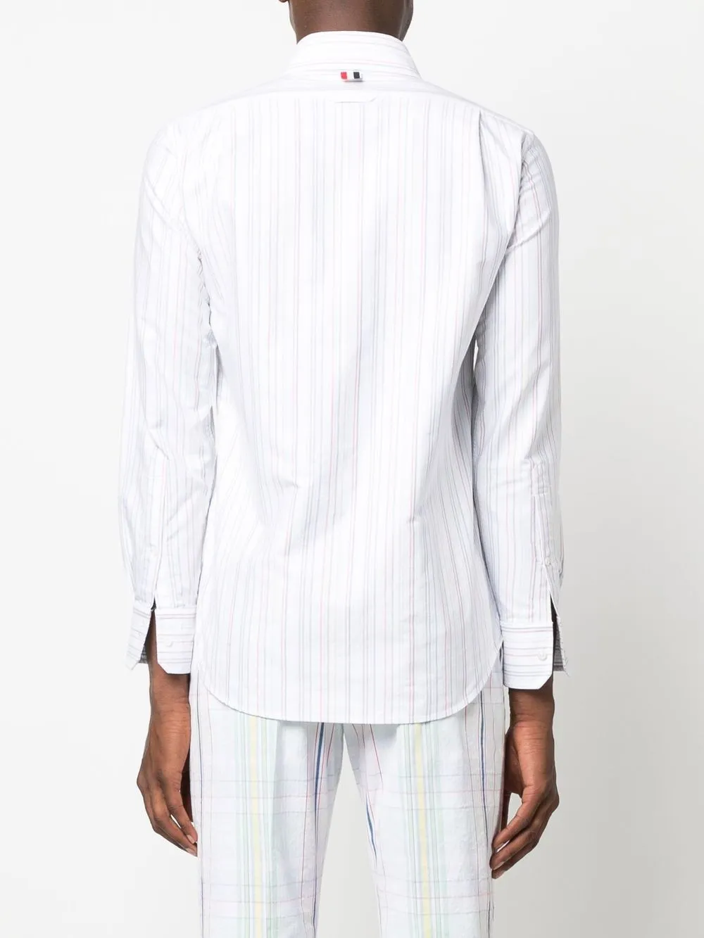 Thom Browne University-stripe Long-sleeve Shirt In Weiss