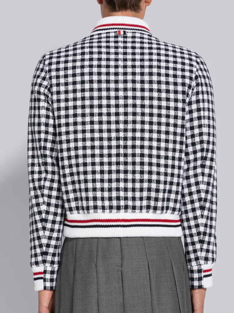 Gingham Boucle Knit Rib Blouson Jacket Thom Browne Official