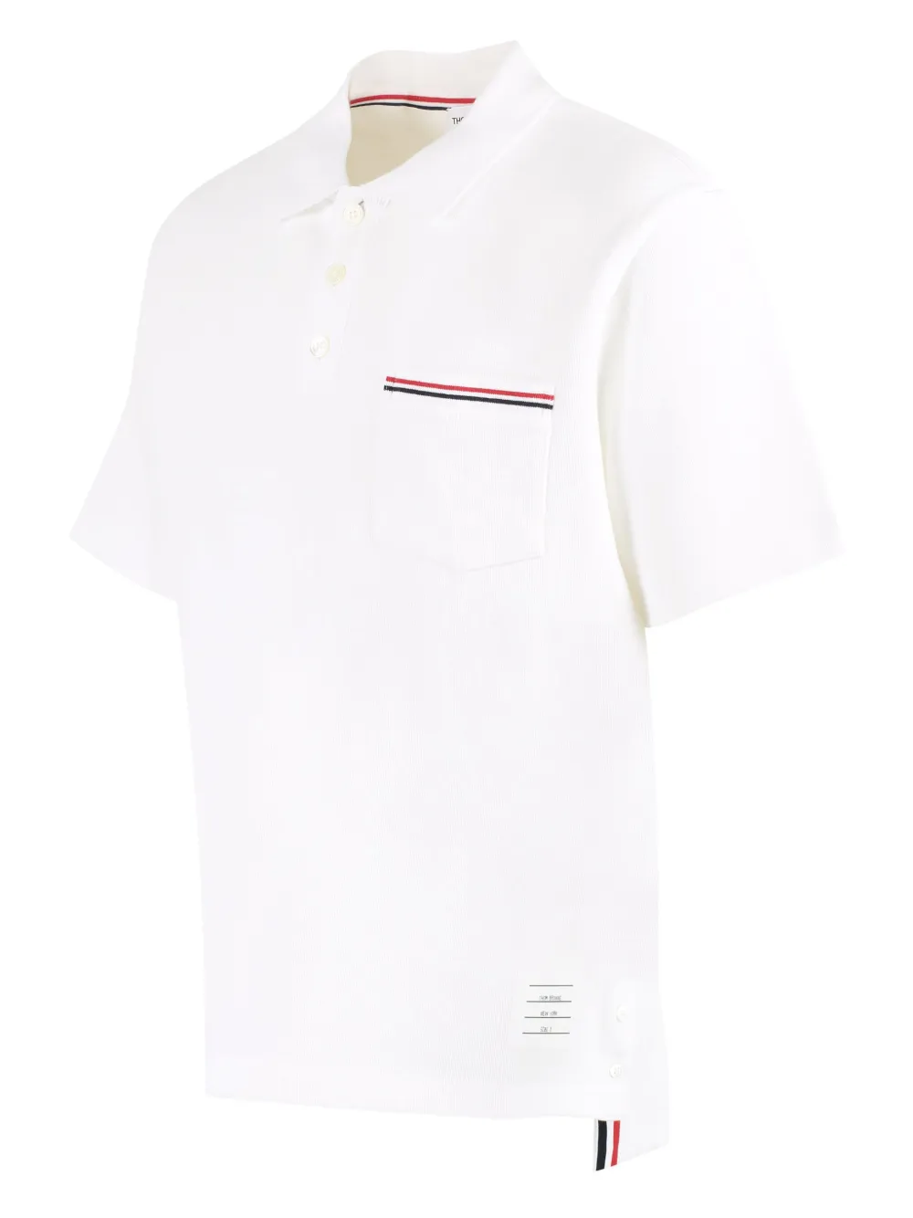 Thom Browne RWB-stripe Cotton Polo Shirt | White | FARFETCH