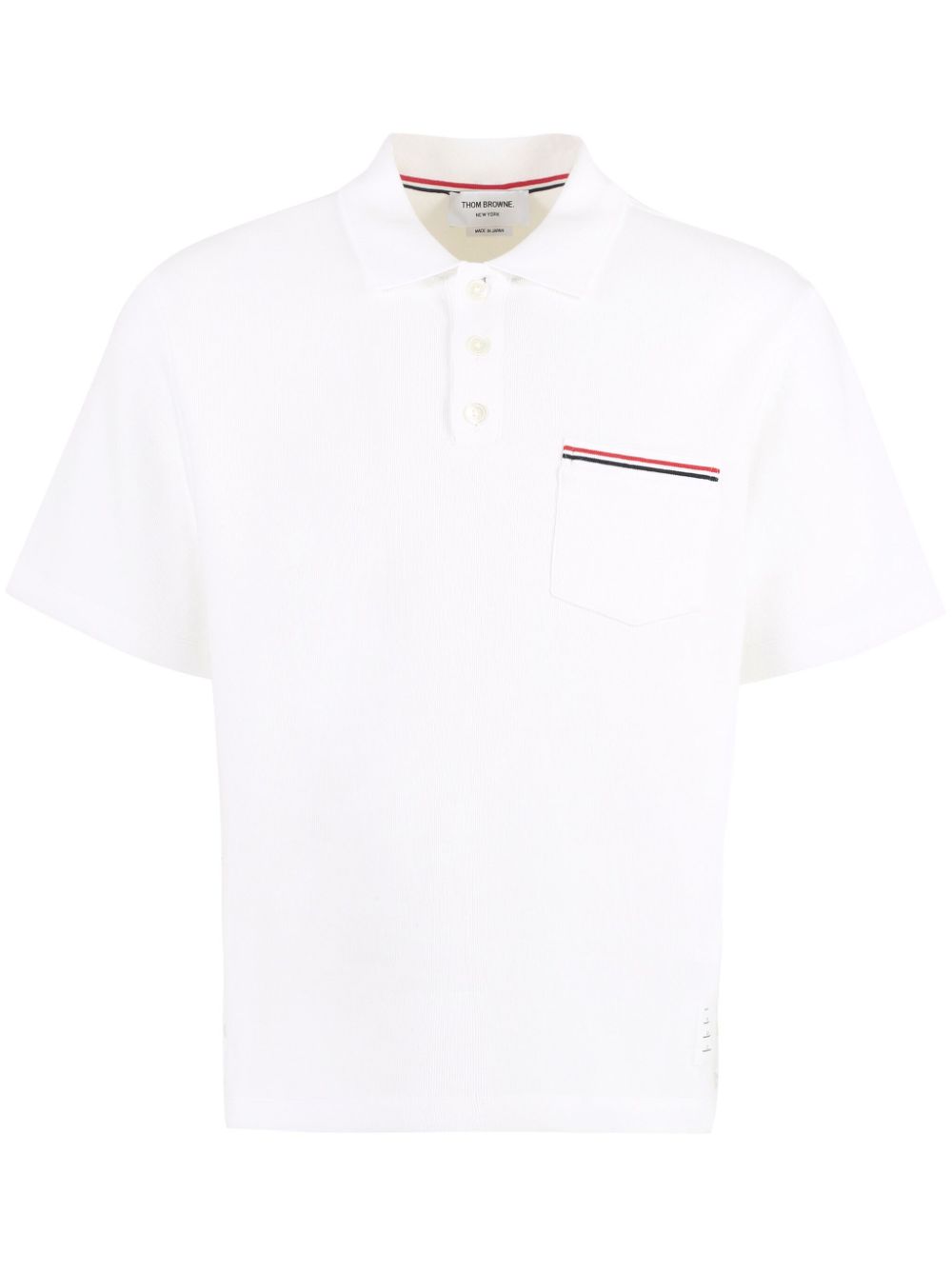 Thom Browne RWB-stripe cotton polo shirt - White