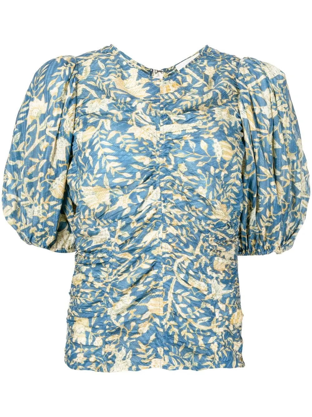 

Ulla Johnson top con estampado floral y mangas farol - Azul