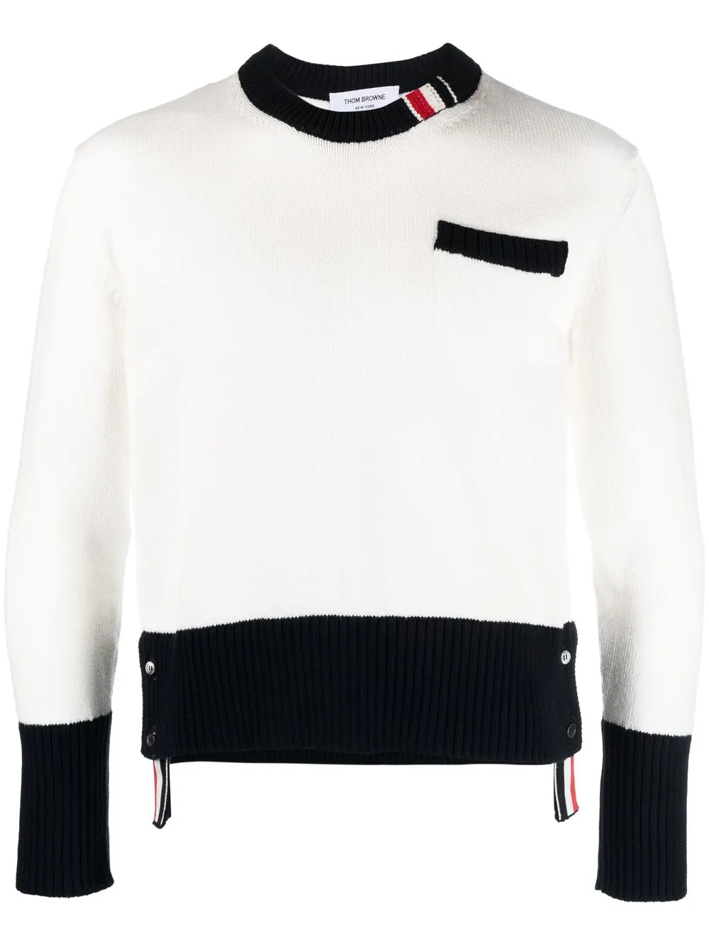 

Thom Browne RWB stripe knitted jumper - White