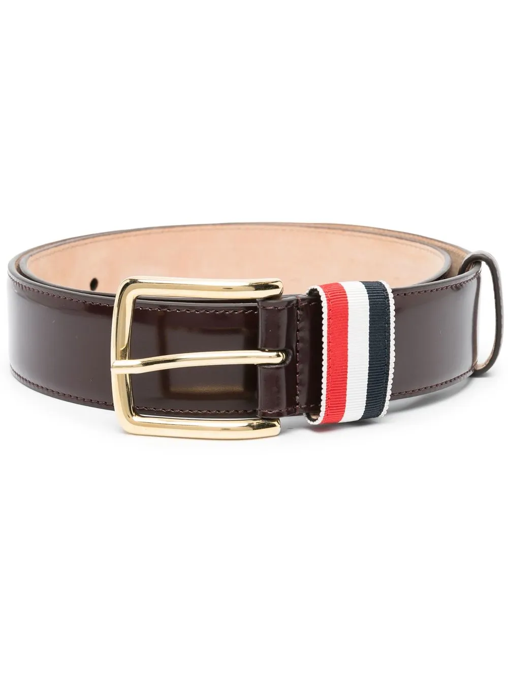 Thom Browne 35mm RWB stripe belt | Brown | Image 1