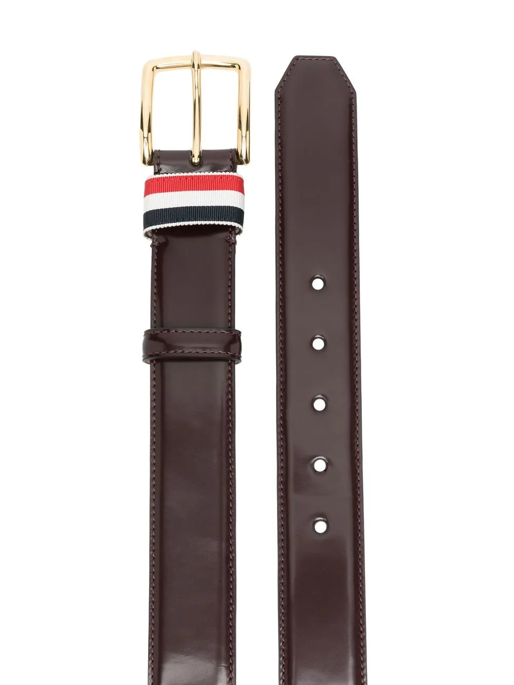 Thom Browne 35mm RWB stripe belt - Bruin
