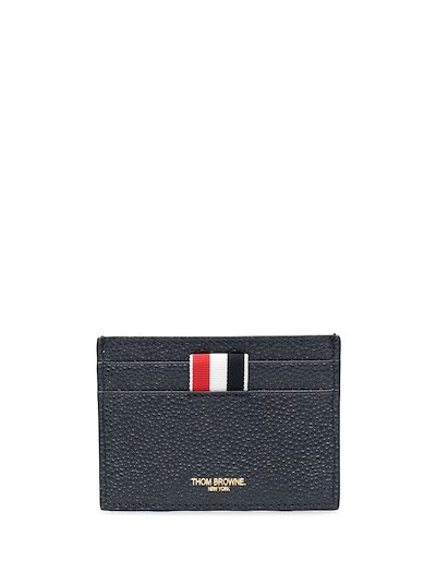 Thom Browne - 4-Bar stripe leather cardholder