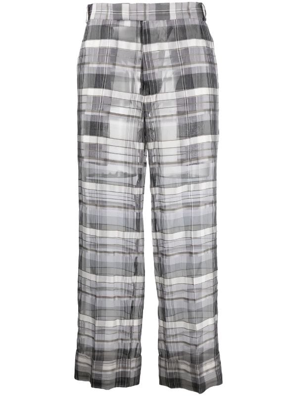 Plaid Check Tapered Pants