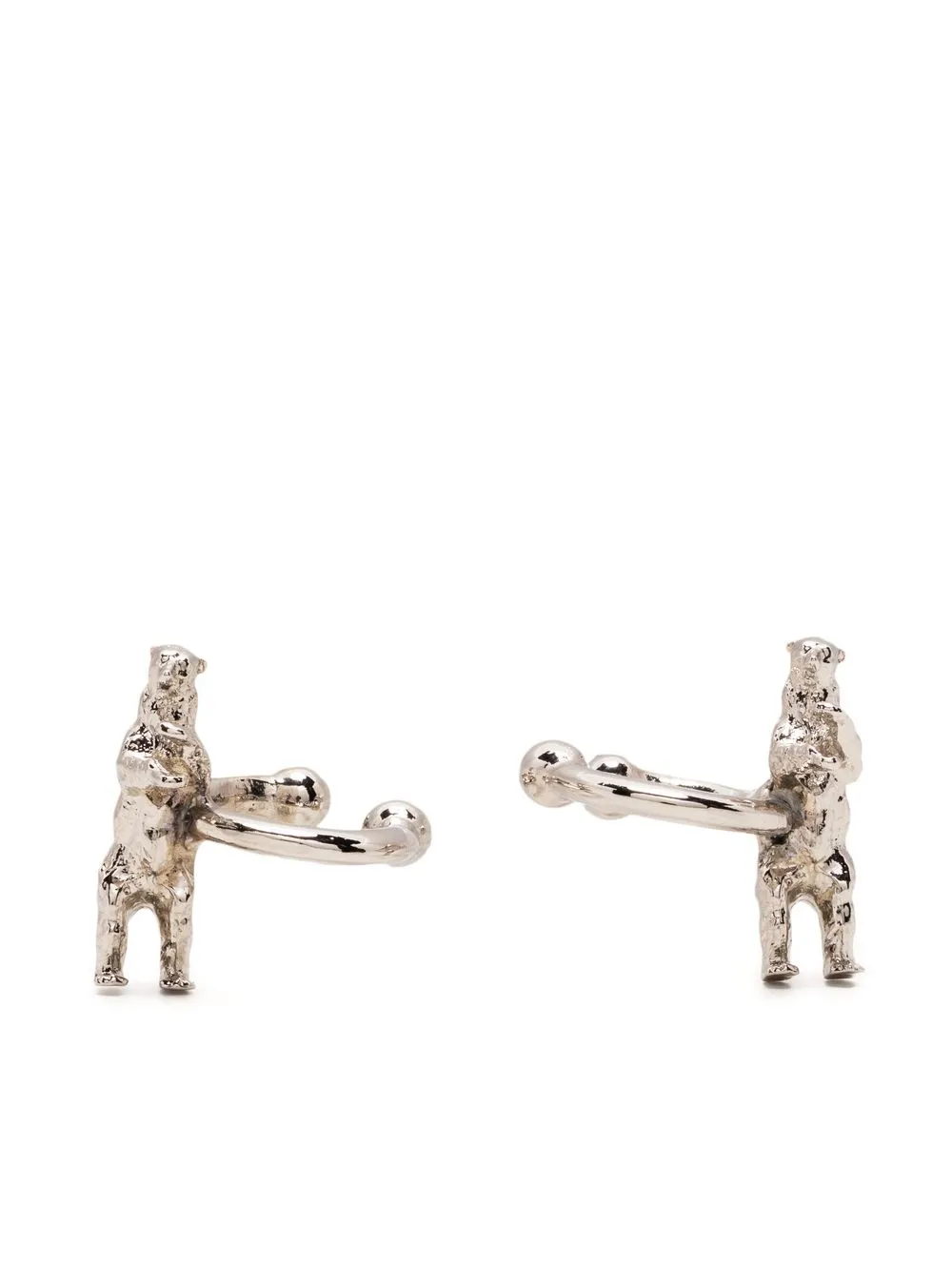 

Toga aretes ear-cuff bañado en plata con motivo de oso - Plateado