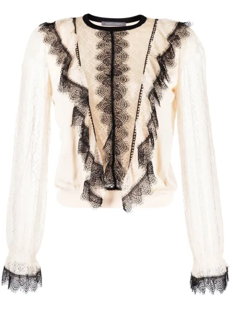 Alberta Ferretti blusa con detalle de encaje