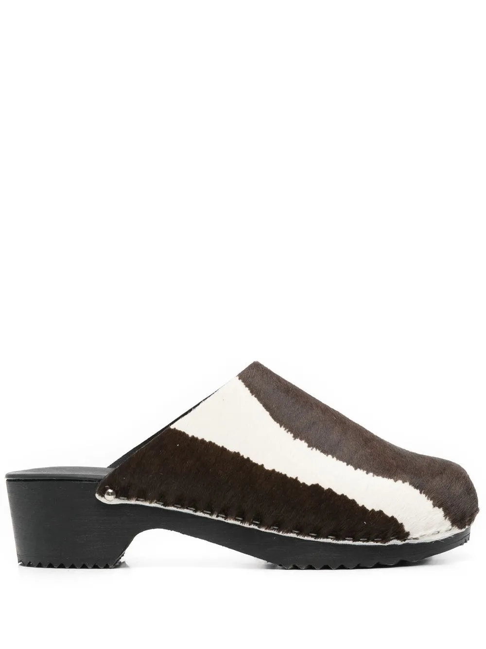 

FIGURE DECORATIVE zebra-print slip-on mules - Brown