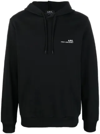 A.P.C. Item Hoodie Mit Logo Print Schwarz FARFETCH DE