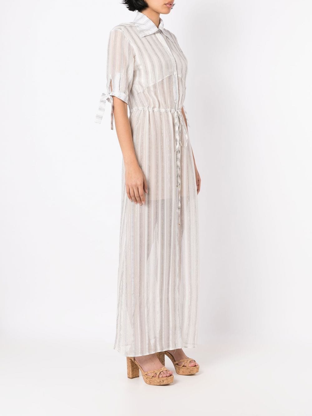 Shop Amir Slama Stripe-print Maxi Dress In White