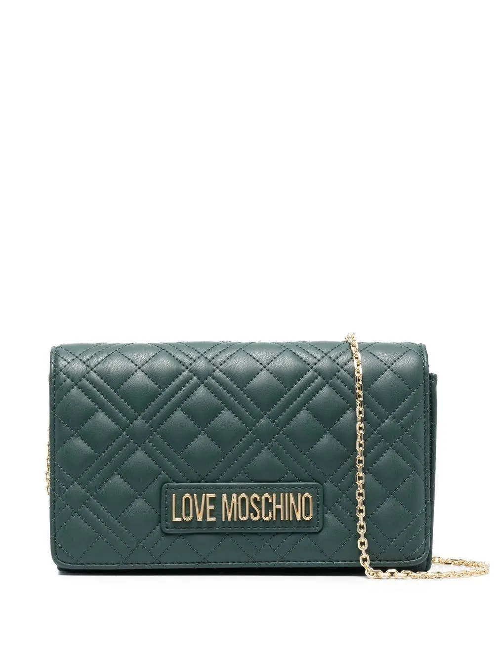 

Love Moschino bolsa crossbody con capitonado de rombos - Verde