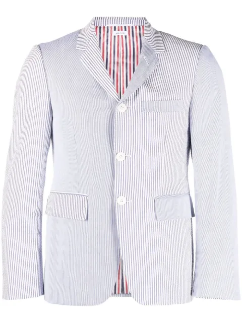 Thom Browne seersucker patchwork tailored blazer