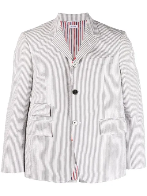 Thom Browne seersucker single-breasted blazer
