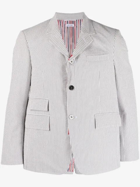 Thom Browne seersucker single-breasted blazer