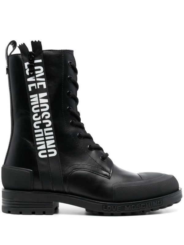 love moschino lace up boots