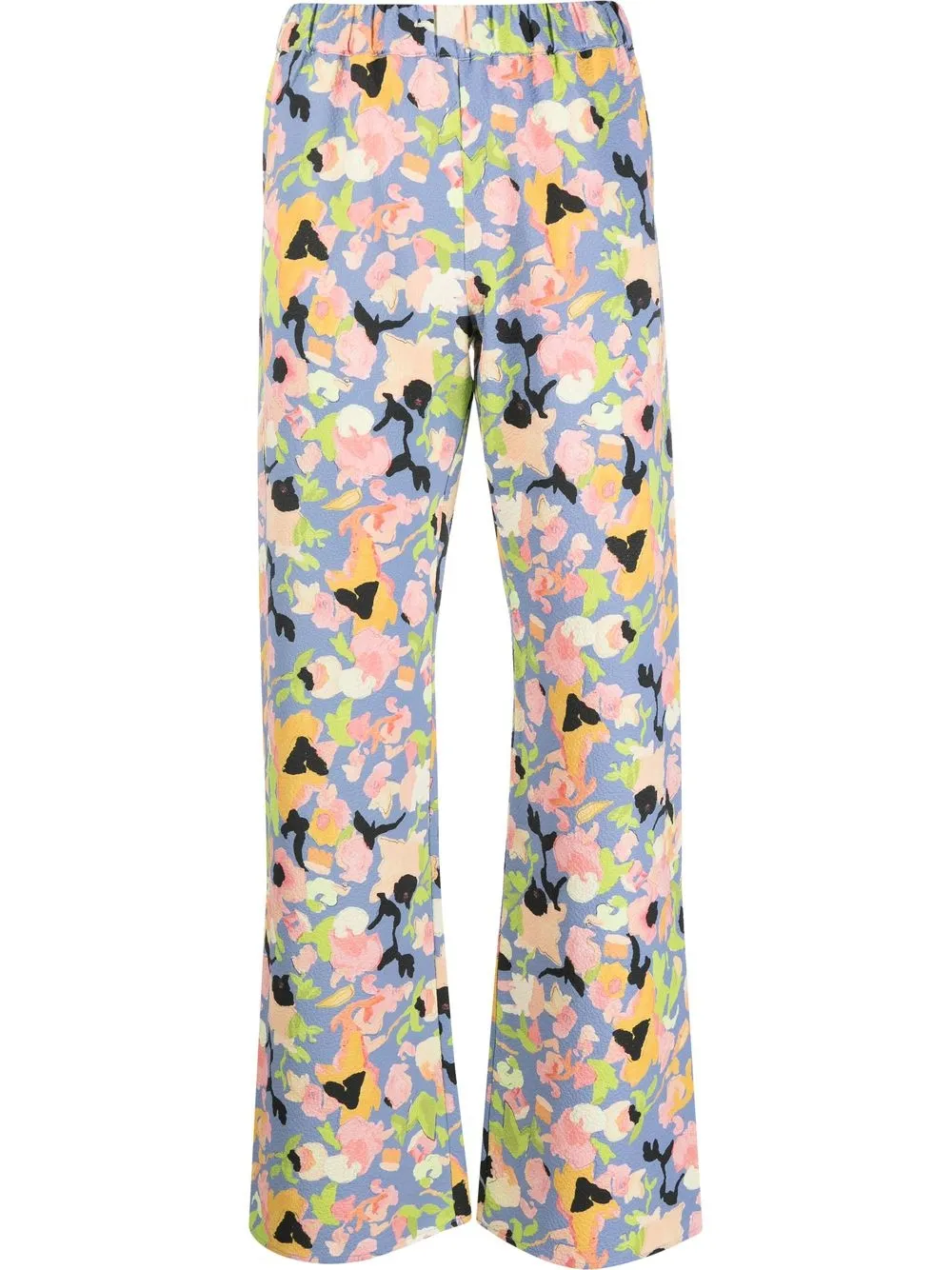 

Stine Goya pantalones acampanados con estampado floral - Azul