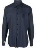 Billionaire embroidered-logo button-up shirt - Blue