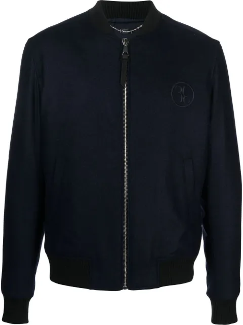 Billionaire embroidered-logo bomber jacket