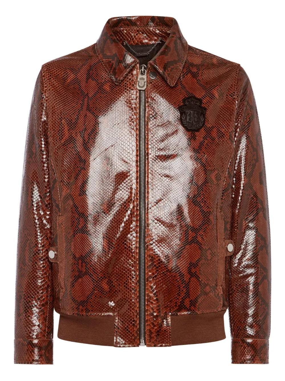 Billionaire snakeskin-effect jacket | Brown | Image 1