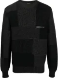 Billionaire chest logo-patch knit jumper - Black