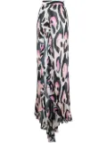 Roberto Cavalli leopard-print asymmetric skirt - White