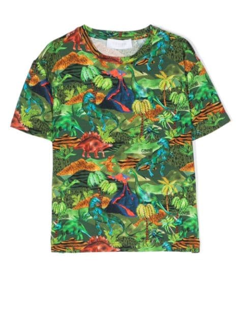 dinosaur-motif illustration-print T-Shirt