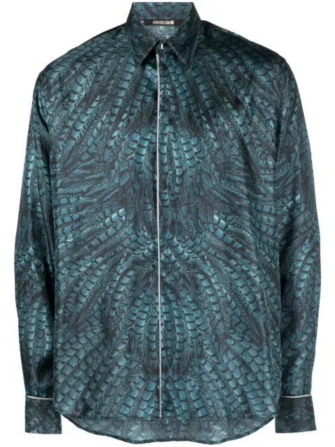 Roberto Cavalli Falcon print silk shirt