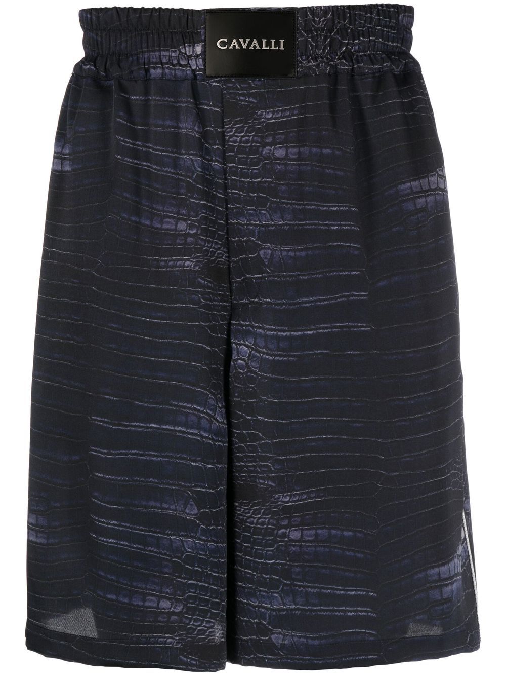 Roberto Cavalli crocodile print knee-length shorts - Blue