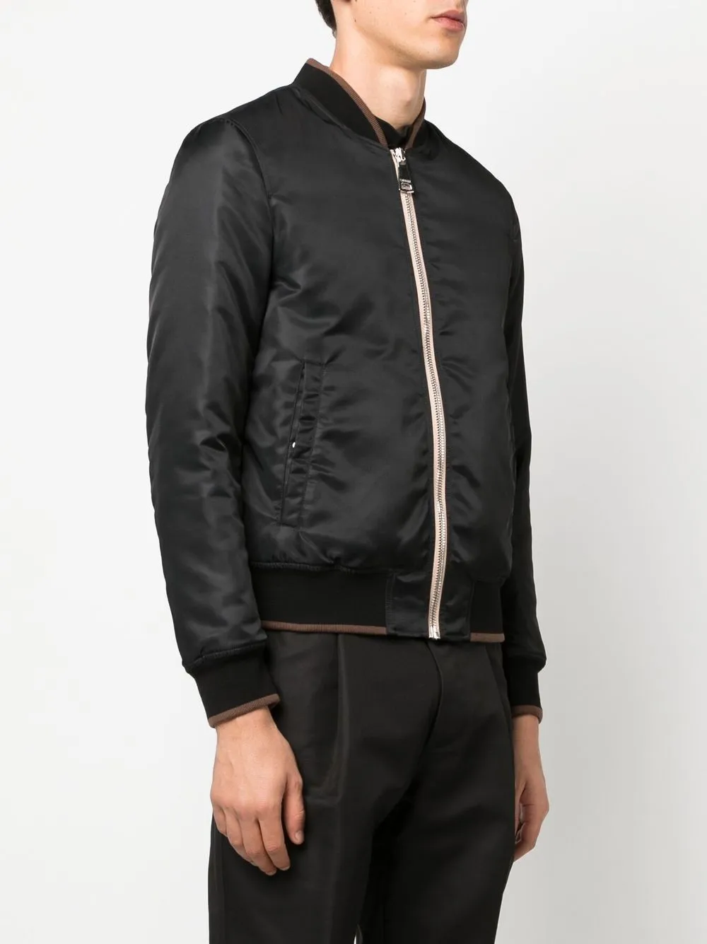 Shop Roberto Cavalli Embroidered Animal Motif Bomber Jacket In Black