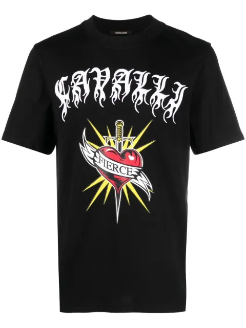 Roberto Cavalli Fierce print short-sleeve T-shirt