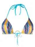 Roberto Cavalli logo-charm bikini top - Blue