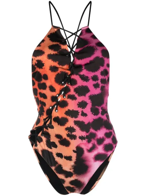 Roberto Cavalli traje de baño con estampado de leopardo