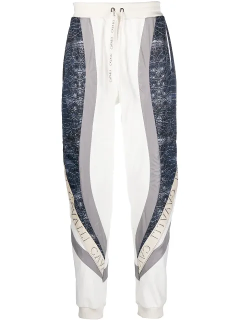Roberto Cavalli animal print logo-tape track pants