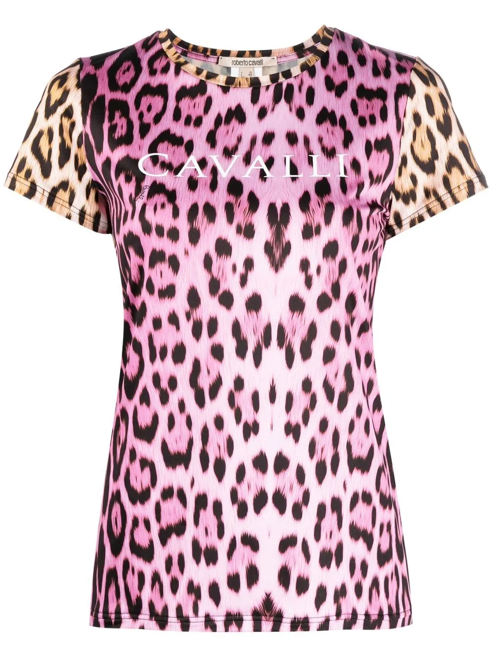 Roberto Cavalli T-shirt Mit Leoparden-print In Pink