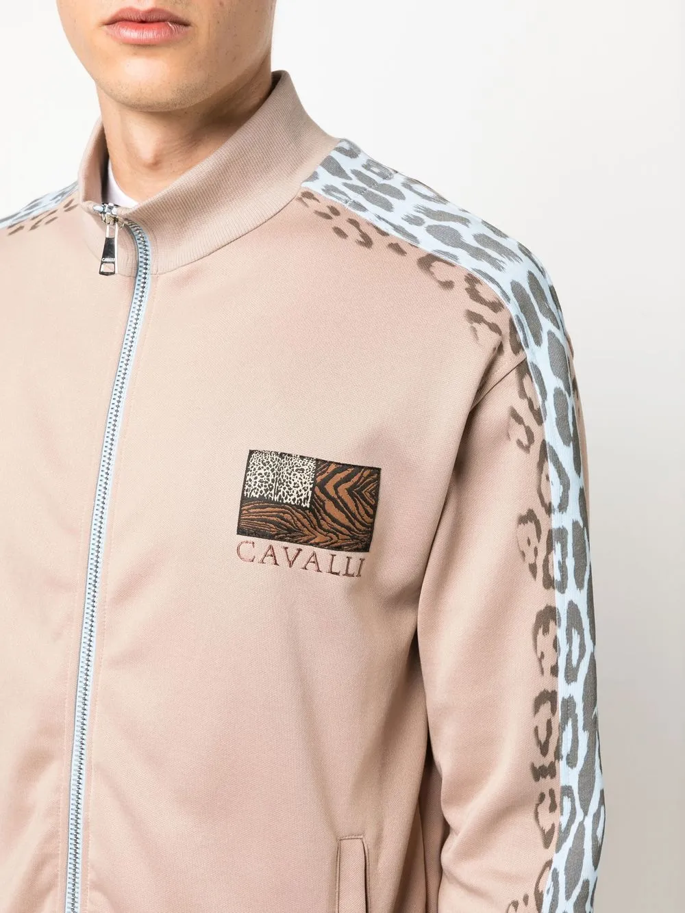 roberto cavalli レオパード柄　ダウンジャケット 38 Leopard print leather bomber jacket in Black for Men