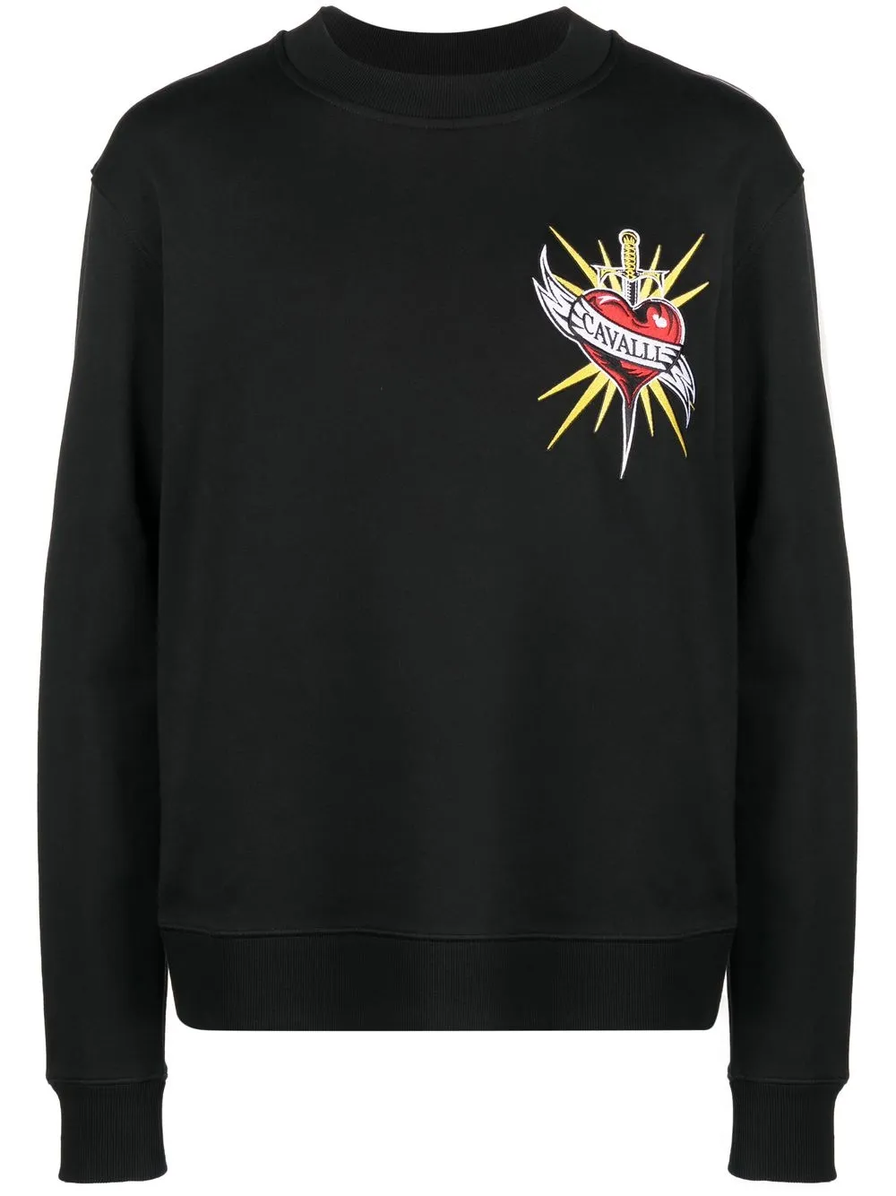 Roberto Cavalli Graphic-print Cotton Sweatshirt In Black