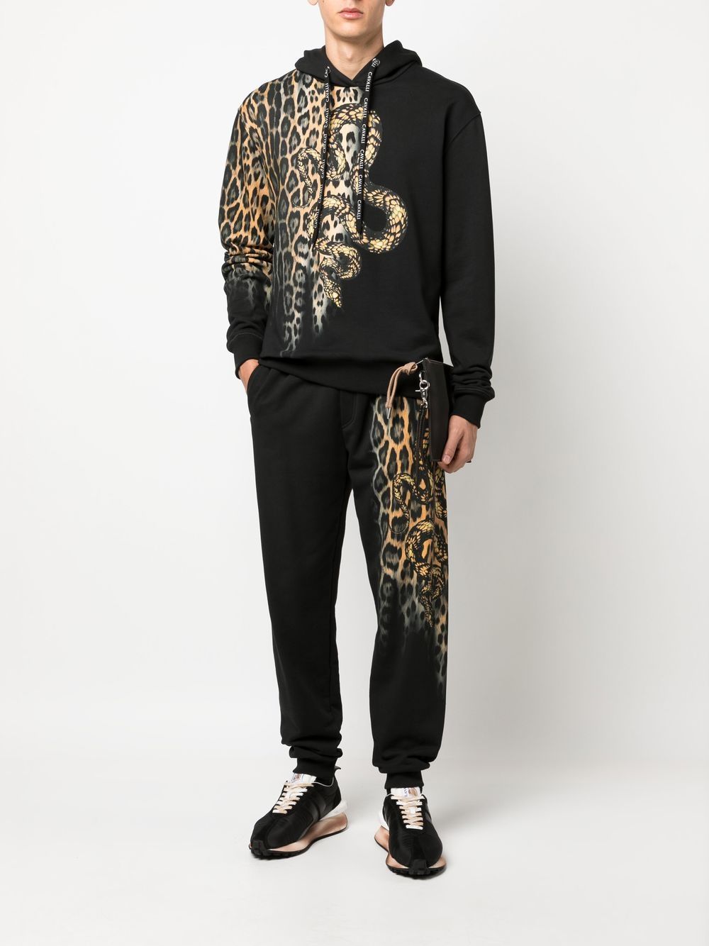 Roberto Cavalli Sweater met dierenprint - Zwart