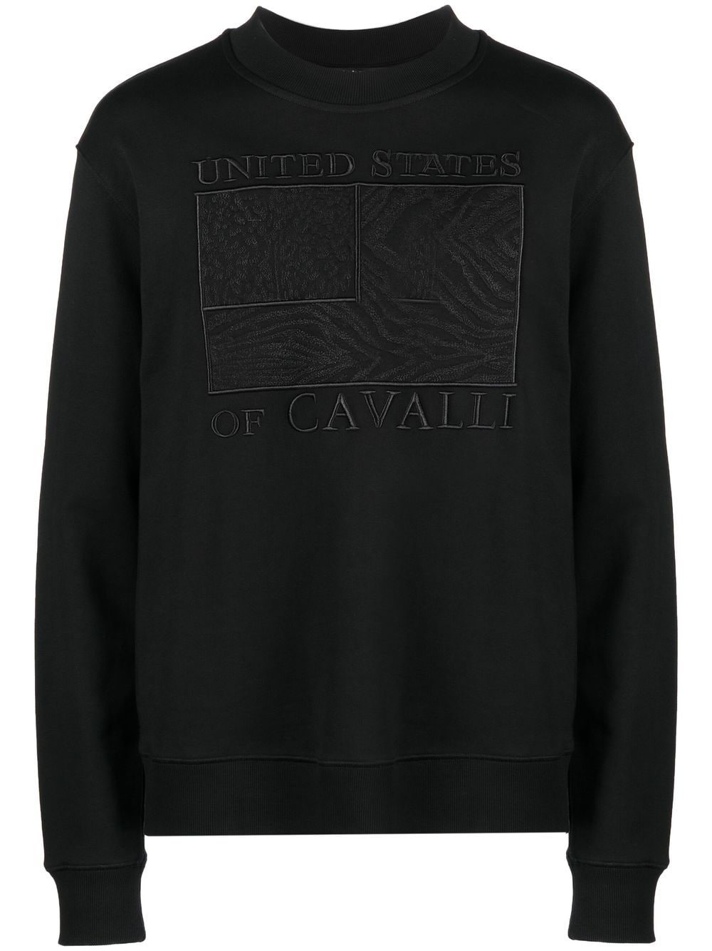 Roberto Cavalli Sweatshirt Mit Logo-stickerei In Black