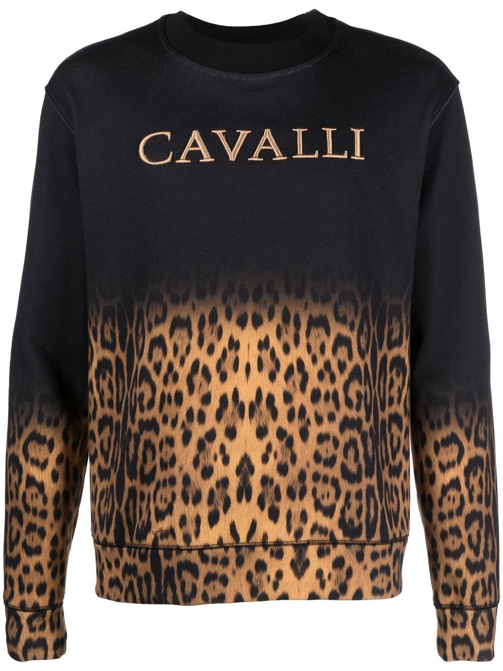 Roberto Cavalli leopard print cotton sweatshirt - Black