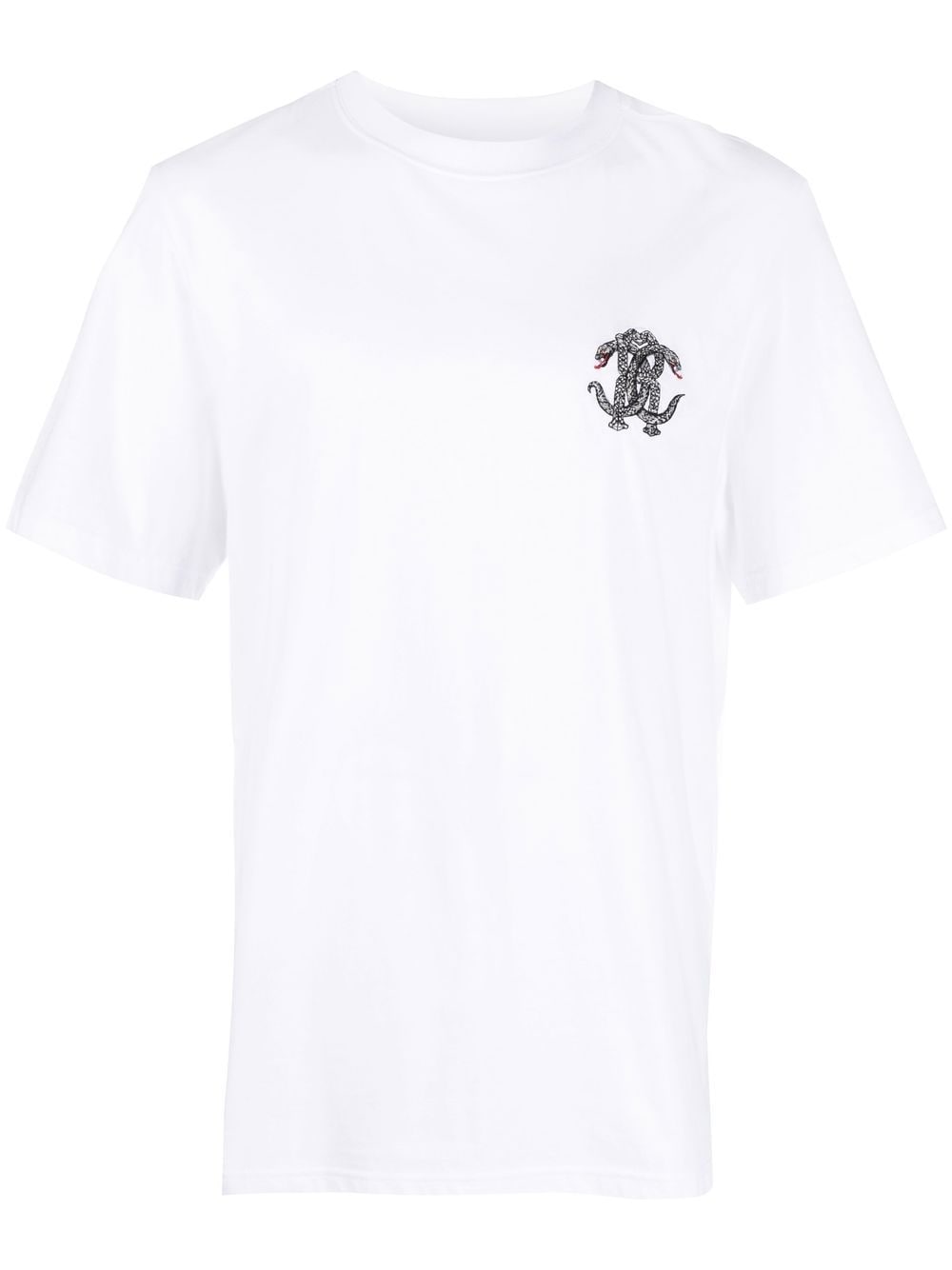 Roberto Cavalli Snake-motif Monogram T-shirt In White