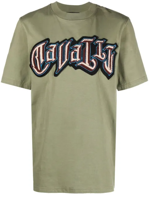 Roberto Cavalli logo print cotton T-shirt