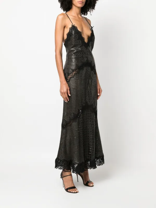 【新品タグ付】roberto cavalli dress ロベルトカヴァリ Roberto Cavalli abstract-print Slip Dress | Black | FARFETCH