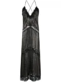 Roberto Cavalli leather crocodile-effect slip dress - Black