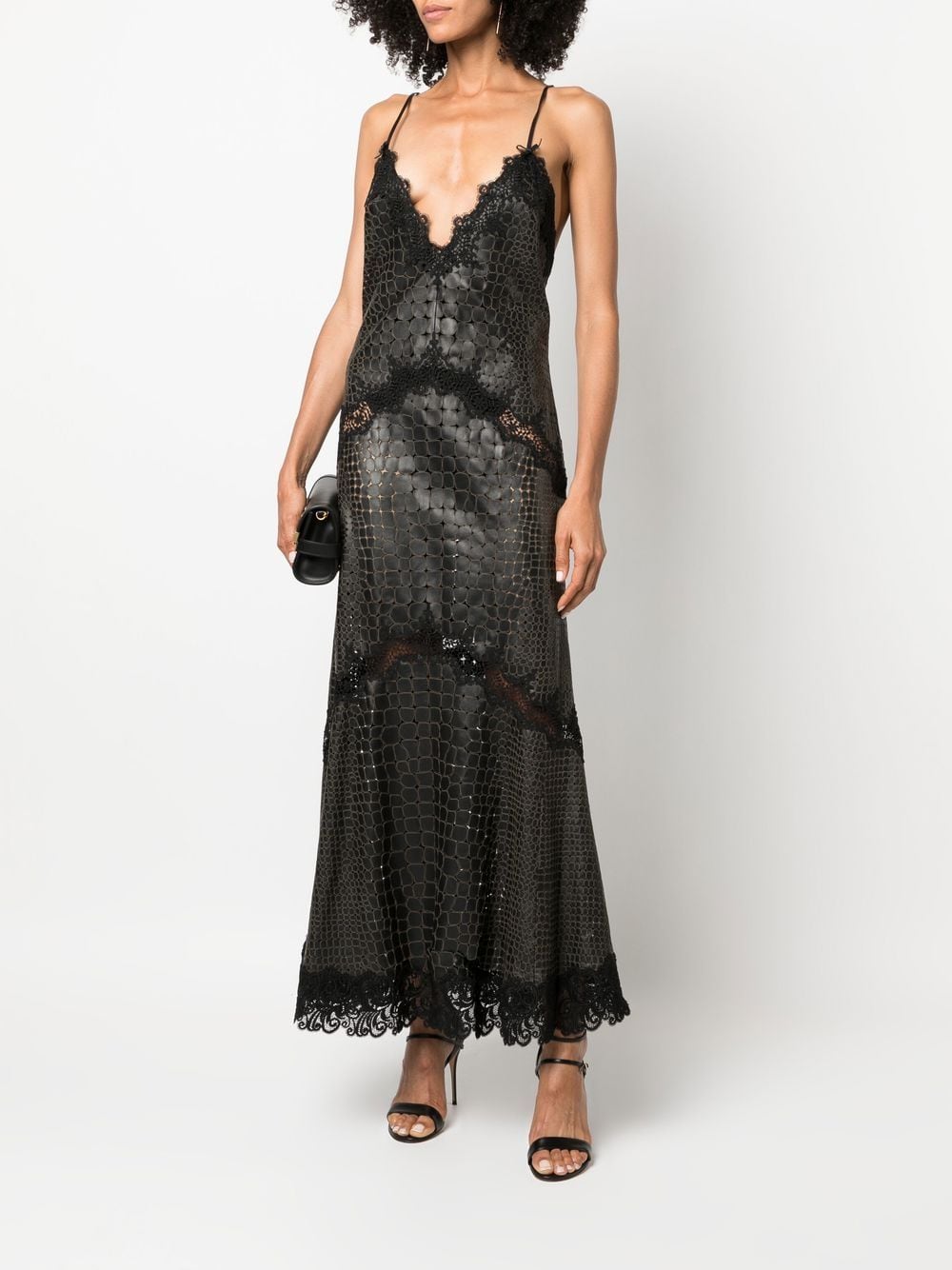 Roberto Cavalli Leather crocodile-effect Slip Dress - Farfetch