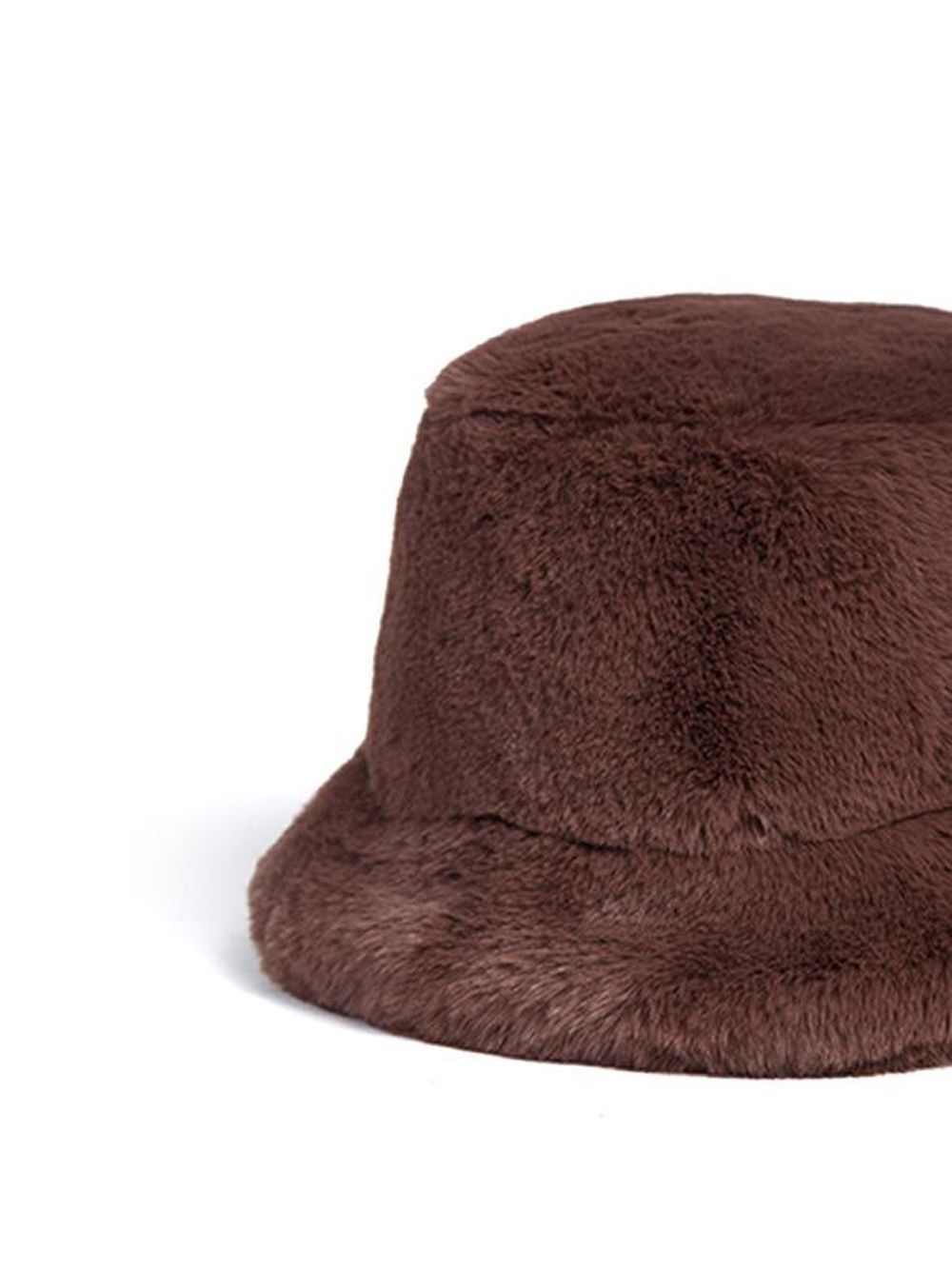 Shop Apparis Faux-fur Bucket Hat In Braun